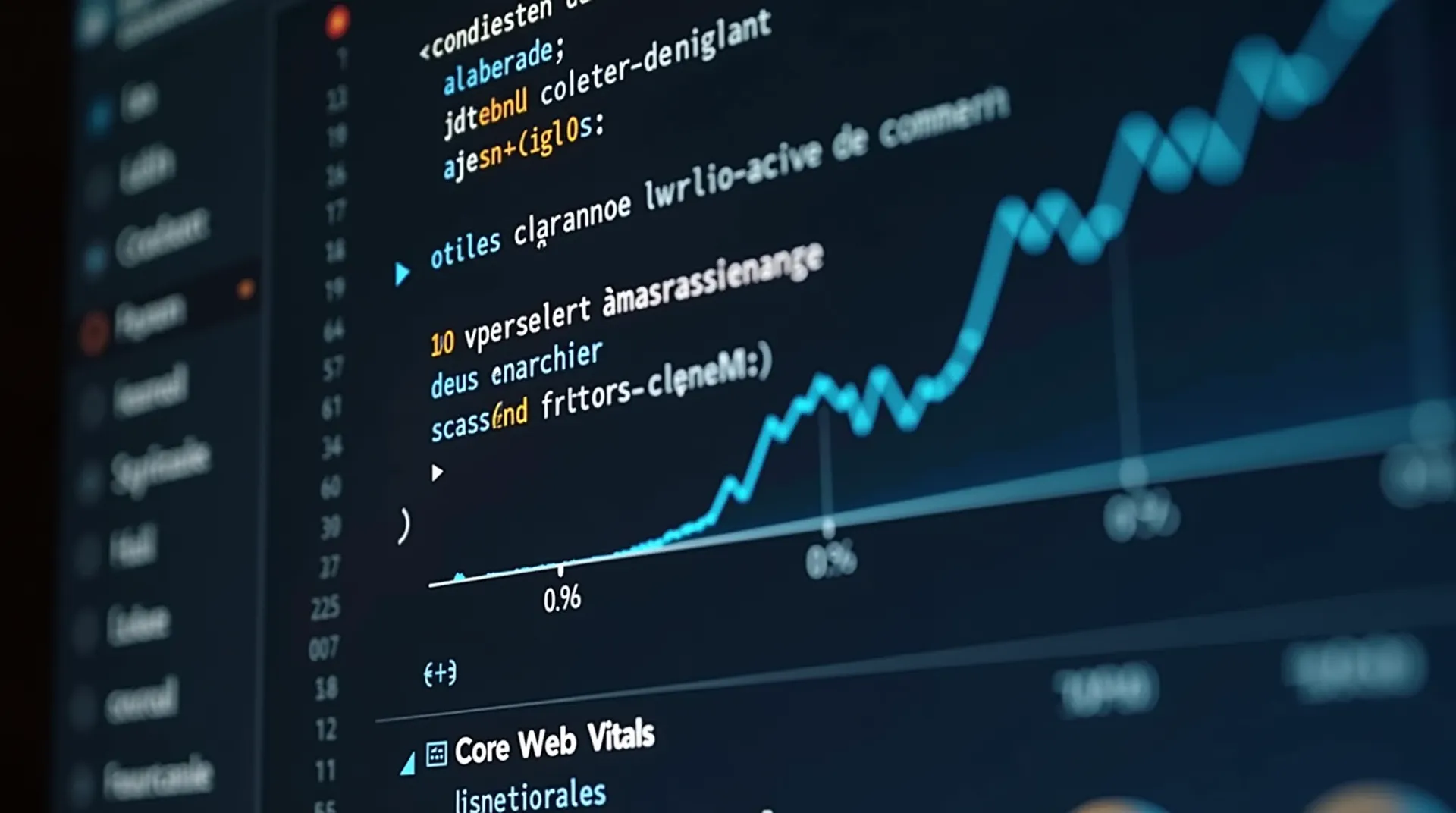 Graphique montrant l'amélioration des Core Web Vitals.