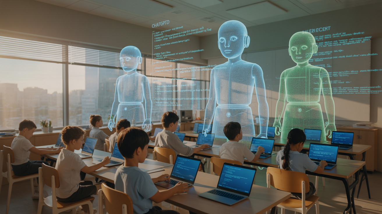 Concept d'un architecte numérique supervisant des flux de code IA