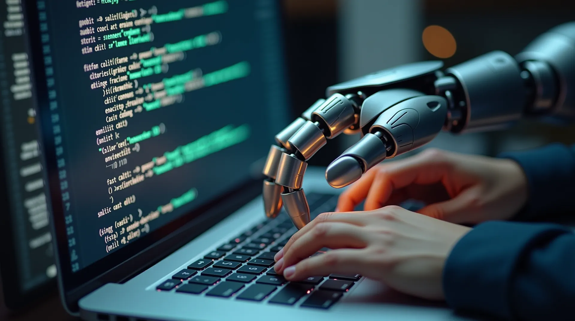 Illustration d'un développeur travaillant avec des interfaces d'IA