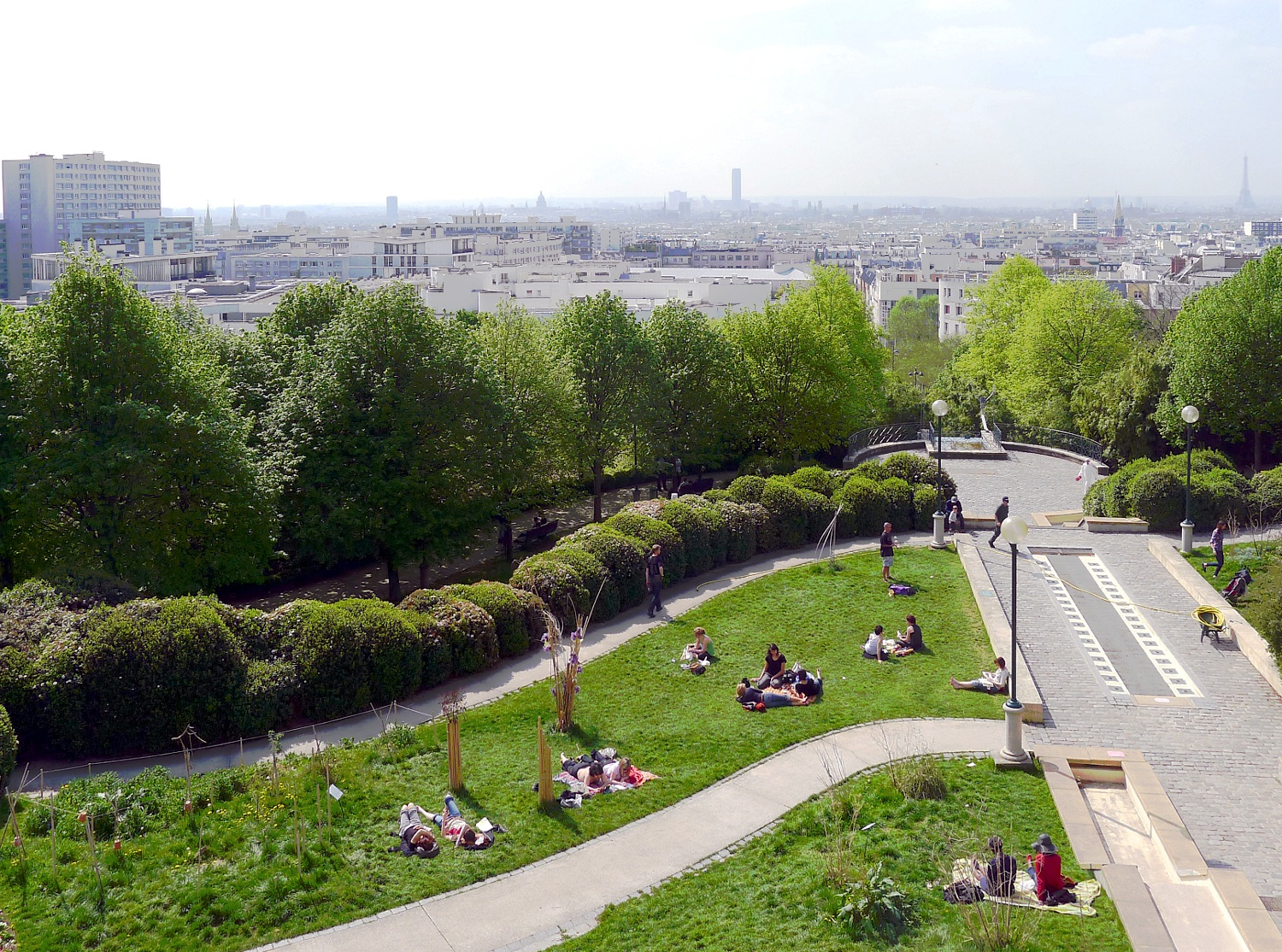 Le parc de Belleville à Paris.