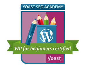 Logo de la certification Certificat Yoast SEO